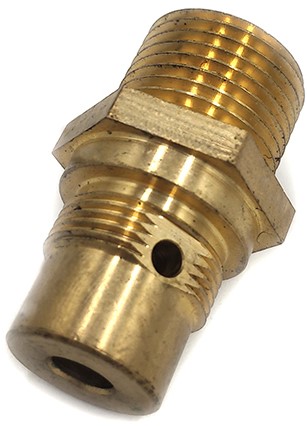 Nickel-Plated Brass Cross-Drilled Banjo Bolt with Hexagonal Head and Male Thread Nickel-Plated Brass Cross-Drilled Banjo Bolt with Hexagonal Head and Male Thread